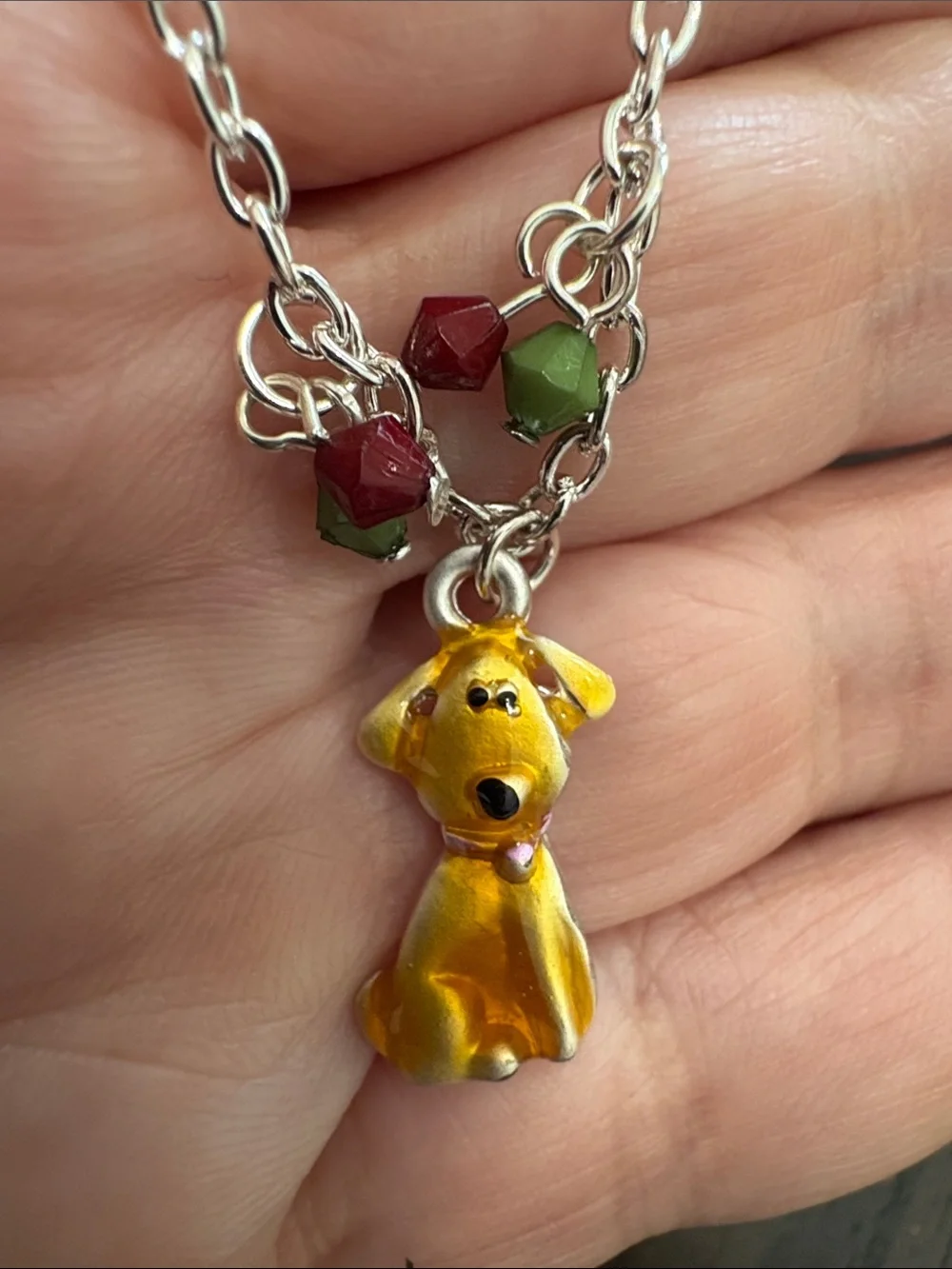 Kids Yellow Puppy Charm Necklace and Bracelet Set - Unbranded
